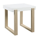 Coaster Furniture Pala 753397 Rectangular End Table - White High Gloss and Natural IMAGE 1