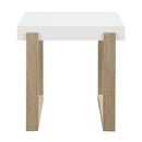  Coaster Furniture Pala 753397 Rectangular End Table - White High Gloss and Natural IMAGE 3