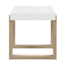  Coaster Furniture Pala 753397 Rectangular End Table - White High Gloss and Natural IMAGE 4