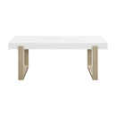  Coaster Furniture Pala 753398 Rectangular Coffee Table - White High Gloss and Natural IMAGE 3