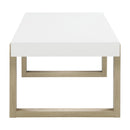  Coaster Furniture Pala 753398 Rectangular Coffee Table - White High Gloss and Natural IMAGE 4