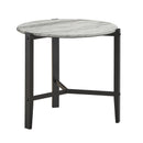  Coaster Furniture Tandi 753537 Round Faux Marble Side End Table - White and Black IMAGE 3