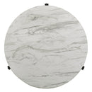  Coaster Furniture Tandi 753537 Round Faux Marble Side End Table - White and Black IMAGE 4