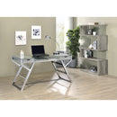  Coaster Furniture Emelle 802340 63-inch 4-shelf Glass Panel Bookshelf - Grey Driftwood IMAGE 8