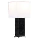  Coaster Furniture Bridle 920204 25-inch Square Shade Faux Crocodile Table Lamp - Black IMAGE 3