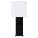  Coaster Furniture Bridle 920204 25-inch Square Shade Faux Crocodile Table Lamp - Black IMAGE 4