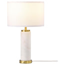  Coaster Furniture Lucius 920208 25-inch Drum Shade Marble Body Table Lamp - White IMAGE 3