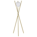  Coaster Furniture Yamileth 920218 65-inch Spherical Bulb Metal Tripod Floor Lamp - Gold IMAGE 1