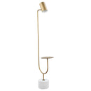  Coaster Furniture Jodie 923309 55-inch Adjustable Floor Lamp Side Table - Antique Brass IMAGE 1
