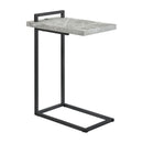 Coaster Furniture Maxwell 931129 C-shaped Side Table USB Charging - Grey Faux Marble IMAGE 1