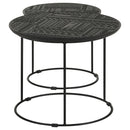  Coaster Furniture Loannis 935842 2-piece Round Mango Wood Nesting Table - Matte Black IMAGE 5