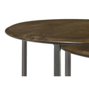  Coaster Furniture Deja 935971 3-piece Round Nesting Table Set - Natural and Gunmetal IMAGE 8