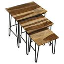 Coaster Furniture Nayeli 935981 3-piece Solid Sheesham Wood Nesting Tables - Natural IMAGE 2