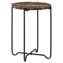  Coaster Furniture Latifa 936010 Round Marble Top Accent Side Table - Red and Black IMAGE 1