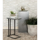  Coaster Furniture Vicente 936034 Marble Top C-Shaped Sofa Side Table - Grey IMAGE 2