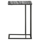  Coaster Furniture Vicente 936034 Marble Top C-Shaped Sofa Side Table - Grey IMAGE 6
