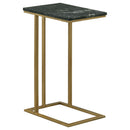  Coaster Furniture Vicente 936035 Marble Top C-Shaped Sofa Side Table - Green IMAGE 1