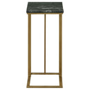  Coaster Furniture Vicente 936035 Marble Top C-Shaped Sofa Side Table - Green IMAGE 4