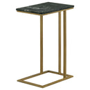  Coaster Furniture Vicente 936035 Marble Top C-Shaped Sofa Side Table - Green IMAGE 5
