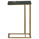 Coaster Furniture Vicente 936035 Marble Top C-Shaped Sofa Side Table - Green IMAGE 6