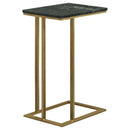  Coaster Furniture Vicente 936035 Marble Top C-Shaped Sofa Side Table - Green IMAGE 9