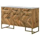 Coaster Furniture Keaton 951138 3-door Marble Top Herringbone Accent Cabinet - Natural IMAGE 5