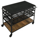  Coaster Furniture Evander 953504 Marble Top Kitchen Cart with Removable Shelves - Black IMAGE 3