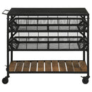  Coaster Furniture Evander 953504 Marble Top Kitchen Cart with Removable Shelves - Black IMAGE 4