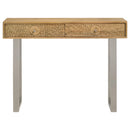  Coaster Furniture Draco 953512 2-Drawer Console Table Hand Carved Details - Natural IMAGE 3