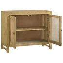  Coaster Furniture Zamora 953555 2-door Wood Accent Cabinet with Woven Cane - Natural IMAGE 2