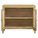  Coaster Furniture Zamora 953555 2-door Wood Accent Cabinet with Woven Cane - Natural IMAGE 4