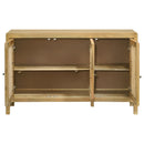  Coaster Furniture Zamora 953556 3-door Wood Accent Cabinet with Woven Cane - Natural IMAGE 4