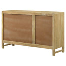  Coaster Furniture Zamora 953556 3-door Wood Accent Cabinet with Woven Cane - Natural IMAGE 8