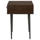  Coaster Furniture Ezra 959539 1-Drawer Rectangular Accent Side Table - Coffee Brown IMAGE 5