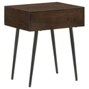  Coaster Furniture Ezra 959539 1-Drawer Rectangular Accent Side Table - Coffee Brown IMAGE 6