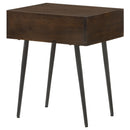 Coaster Furniture Ezra 959539 1-Drawer Rectangular Accent Side Table - Coffee Brown IMAGE 7