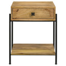  Coaster Furniture Declan 959556 1-Drawer Wood Accent Side Table - Natural Mango IMAGE 3