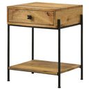  Coaster Furniture Declan 959556 1-Drawer Wood Accent Side Table - Natural Mango IMAGE 4