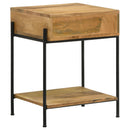  Coaster Furniture Declan 959556 1-Drawer Wood Accent Side Table - Natural Mango IMAGE 6