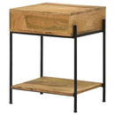  Coaster Furniture Declan 959556 1-Drawer Wood Accent Side Table - Natural Mango IMAGE 7
