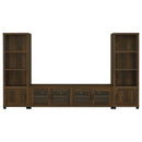  Coaster Furniture Sachin 736293-SET 3-piece Entertainment Center with 79" TV Stand - Dark Pine IMAGE 1