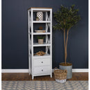  Coaster Furniture Hollis 708254 4-shelf Wood Media Tower with Drawers - Brown and White IMAGE 2