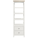  Coaster Furniture Hollis 708254 4-shelf Wood Media Tower with Drawers - Brown and White IMAGE 4
