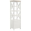  Coaster Furniture Hollis 708254 4-shelf Wood Media Tower with Drawers - Brown and White IMAGE 6