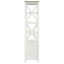  Coaster Furniture Hollis 708254 4-shelf Wood Media Tower with Drawers - Brown and White IMAGE 8