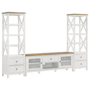  Coaster Furniture Hollis 708254 4-shelf Wood Media Tower with Drawers - Brown and White IMAGE 9