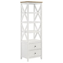  Coaster Furniture Angela 708253-SET 3-piece Entertainment Center with 67" TV Stand - Brown/White IMAGE 5