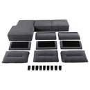  Coaster Furniture Caspian 509540 Upholstered Curved Arm Chaise Sectional Sofa - Grey IMAGE 13