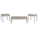  Coaster Furniture Stacie 709950 3-piece Coffee Table Set - Distressed Pine and White IMAGE 1