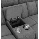  Coaster Furniture Bahrain 609542P Upholstered Power Loveseat - Charcoal IMAGE 5